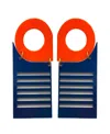 Swanky Designs Set The Bar Drop Earrings In Orange