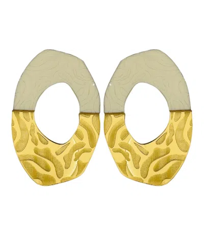 Swanky Designs Small Abstract Geo Studs In Cream