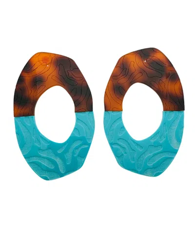Swanky Designs Small Abstract Geo Studs In Tortoise