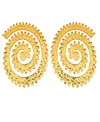 Swanky Designs Spiral Design Earrings In Chrome Gold