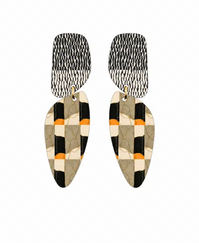 Swanky Designs Sutton Dangle Statement Earrings In Multi,black