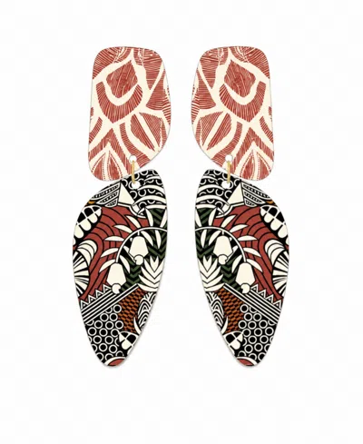 Swanky Designs Sutton Dangle Statement Earrings In Multi,ivory