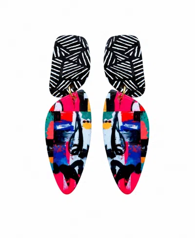 Swanky Designs Sutton Dangle Statement Earrings In Multi,pink