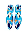 Swanky Designs Sutton Dangle Statement Earrings In Multi,teal