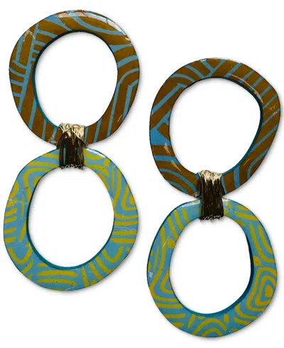 Swanky Designs Talulla Dangles Sculptural Earrings In Blue