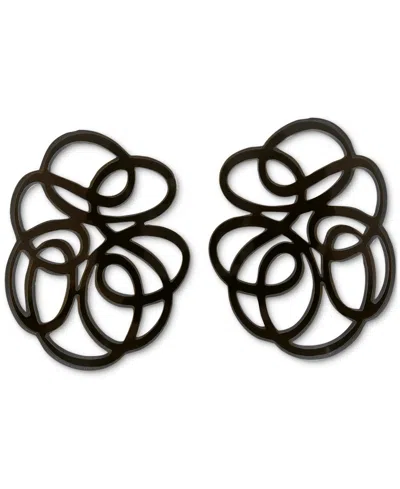 Swanky Designs Tatiana Mini Stud Curvy Earrings In Black