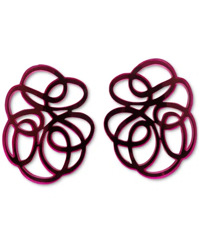 Swanky Designs Tatiana Mini Stud Curvy Earrings In Pink