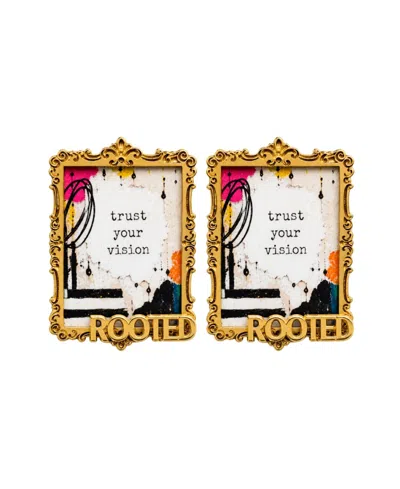 Swanky Designs The Art Stud Statement Earrings In Multi