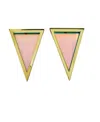Swanky Designs Triangle Studs In Gold Mirror