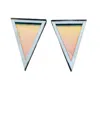 Swanky Designs Triangle Studs In Silver Mirror