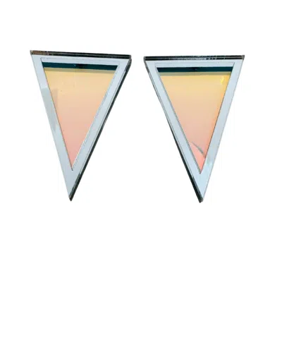 Swanky Designs Triangle Studs In Silver Mirror