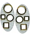 Swanky Designs Willow Stud Shapes Earrings In White