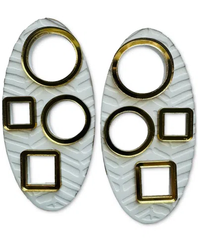 Swanky Designs Willow Stud Shapes Earrings In White