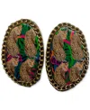 Swanky Designs Zia Chain Studs Statement Earrings In Multi