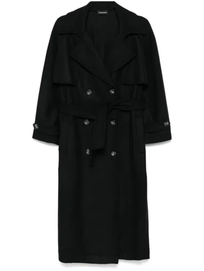 Swanne Studio Interlock-twill Coat In Black