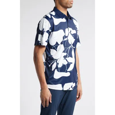 Swannies Bob Floral Golf Polo In Midnight-navy