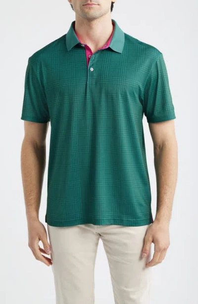 Swannies Bobby Check Performance Golf Polo In Green