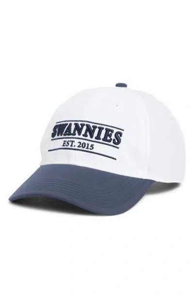 Swannies Britt Embroidered Baseball Cap In White