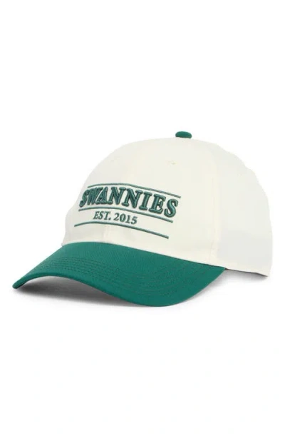 Swannies Britt Embroidered Baseball Cap In White