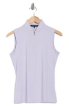 Swannies Brynn Sleeveless Half Zip Polo In Purple