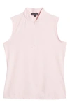Swannies Brynn Sleeveless Half Zip Polo In Flamingo