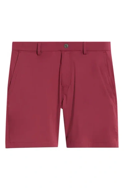 Swannies Bunker Flat Front Stretch Golf Shorts In Burgundy