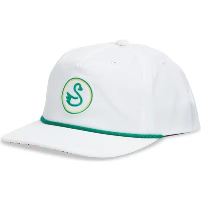 Swannies Cale Snapback Baseball Cap In White