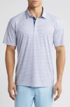 Swannies Caleb Medallion Print Golf Polo In Blue