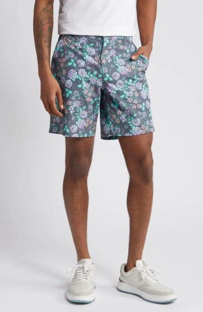 Swannies Chandler Floral Print Golf Shorts In Purple