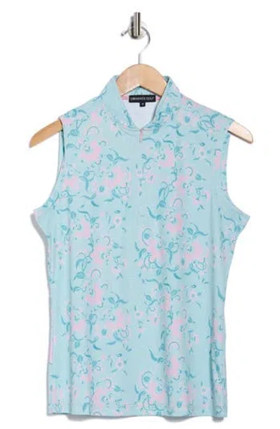 Swannies Colleen Sleeveless Half Zip Knit Polo In Blue