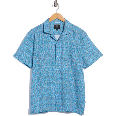 Swannies Colton Performance Camp Shirt In Blue