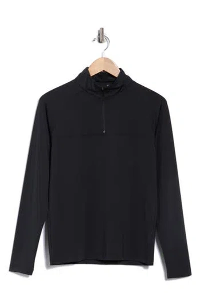 Swannies Cook Quarter Zip Pullover In Black
