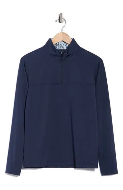 Swannies Cook Quarter Zip Pullover In Blue