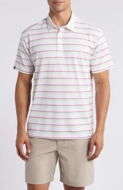 Swannies Cullen Stripe Golf Polo In Vintage White