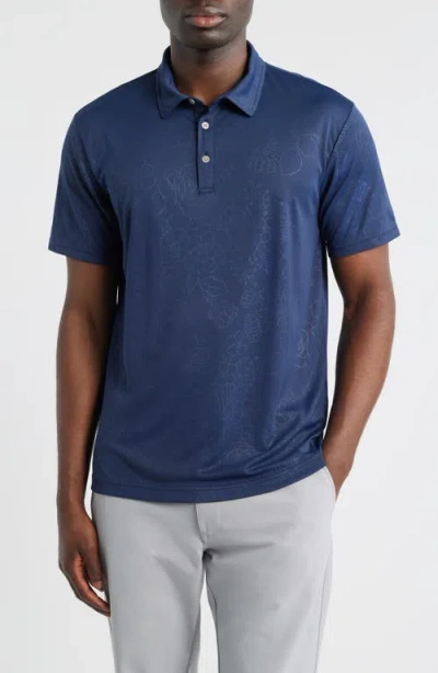 Swannies Ehrman Floral Performance Golf Polo In Blue