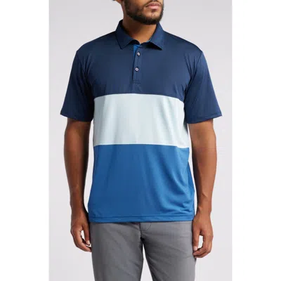 Swannies Gibbs Colorblock Golf Polo In Blue Haze