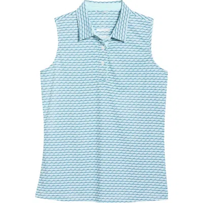 Swannies Gigi Sleeveless Polo Top In Blue