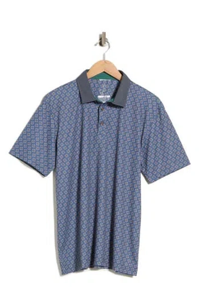 Swannies Harris Medallion Print Golf Polo In Graphite