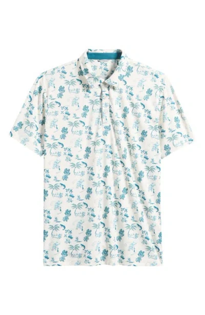 Swannies Havana Floral Performance Golf Polo In White