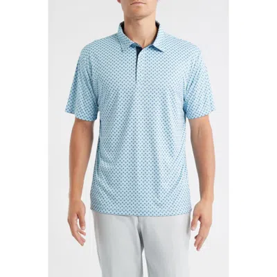 Swannies Hazelwood Modern Fit Foulard Print Performance Golf Polo In Blue