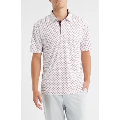 Swannies Hazelwood Modern Fit Foulard Print Performance Golf Polo In White