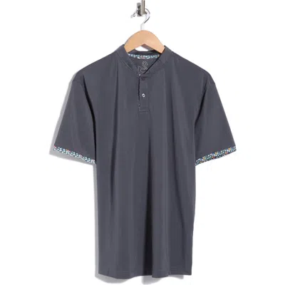 Swannies Heath Performance Stand Collar Polo In Graphite