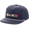 Swannies Helms Embroidered Semaphore Adjusable Baseball Cap In Midnight-navy