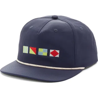 Swannies Helms Embroidered Semaphore Adjusable Baseball Cap In Midnight-navy