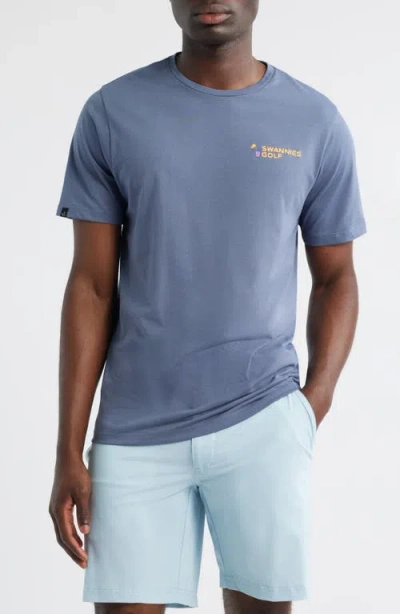 Swannies Hot Tub Cotton Blend Graphic T-shirt In Blue