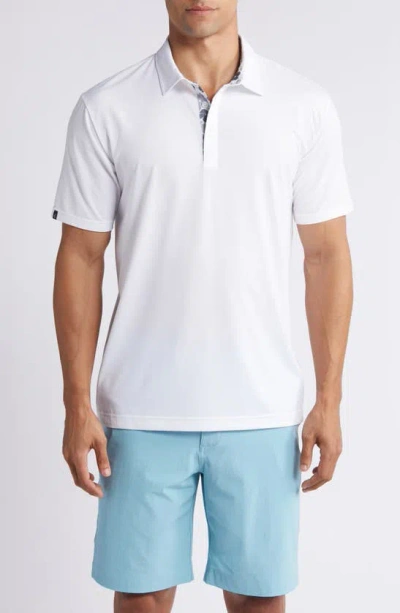 Swannies James Solid Stretch Golf Polo In White