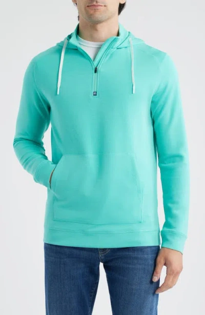 Swannies Jonathan Hooded Quarter Zip Performance Pullover In Blue
