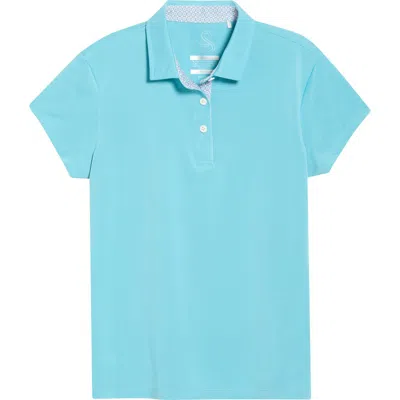Swannies Kaia Pique Half Placket Polo In Blue