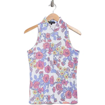 Swannies Kalli Sleeveless Half Zip Knit Polo In White