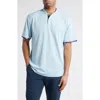 Swannies Krause Short Sleeve Performance Henley In Sky